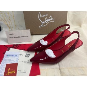 Christian Louboutin Sportig Kate Sling 55Mm Sling Tillbaka Pumpar Vog Patent Läder Loubi