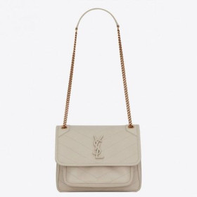 Saint Laurent Baby Niki Väska Vita Lammskinn Saint Laurent Väskor