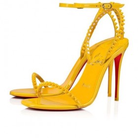 Christian Louboutin 100 mm Sol/lin Sol Patent Läder Sandaler