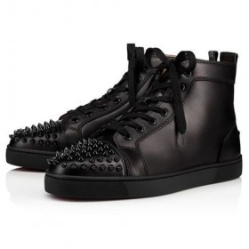 Christian Louboutin Lou Spikar Svart/svart/bk Kalv