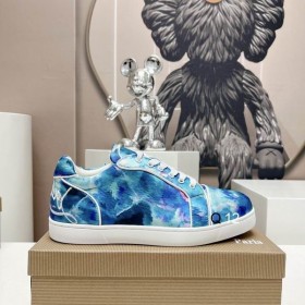 Christian Louboutin Kul Vieira Orlato Sneakers Nylon Skimrande Beläggning Flerfärgad