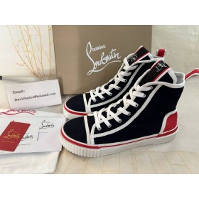 Christian Louboutin Pedro Män Sneakers Canva Svart Christian Louboutin Skor
