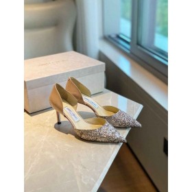Jimmy Choo 65mm Pumpar Glitter Försämra Tyg Guld