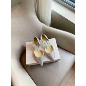 Jimmy Choo 65mm Pumpar Glitter Försämra Tyg Silver