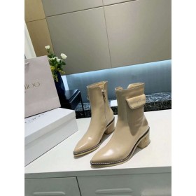 Jimmy Choo ankelboots 45mm Pocket Inredning Med Hälen Beige