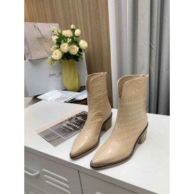 Jimmy Choo ankelboots 50mm Präglat Läder Beige