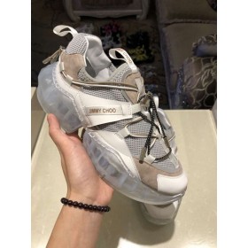 Jimmy Choo Diamond Trail Multicolor Läder Mesh Blå Grå Aprikos