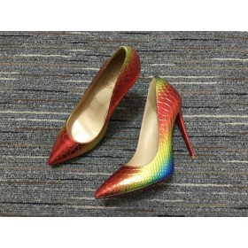 Christian Louboutin Så Kate Pumpar 120mm Python Läder Rainbow