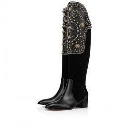 Christian Louboutin Tall Boot Alixos 55 mm Svart Kalv