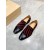 Christian Louboutin Män Loafers Stripe-Logotypen Broderad Sammet Svart Röd
