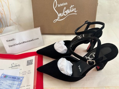 Christian Louboutin Condora Riviera 100 mm Pompalar Siyah Veau Kadife