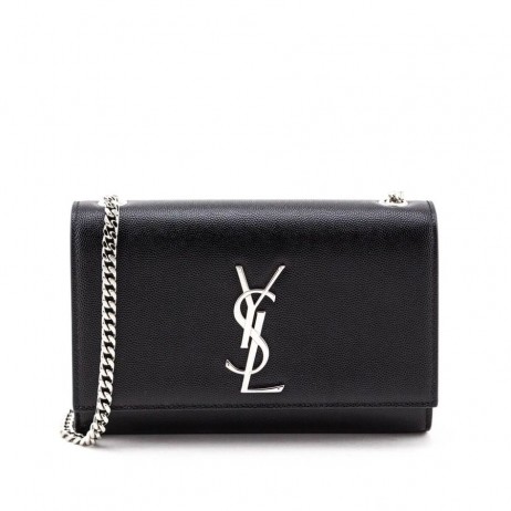 Saint Laurent Küçük Kate Püskül Çanta Siyah Taneli Deri Saint Laurent Çanta