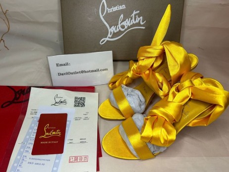 Christian Louboutin 100 mm Sol / lın Sol Krep Saten Sandalet