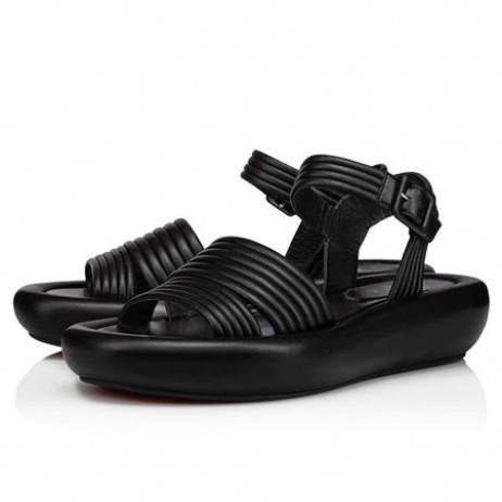 Christian Louboutin Siyah Nappa hafif Sandalet