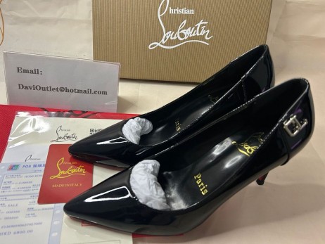 Christian Louboutin Sportif Kate 85 mm Pompa Rugan Siyah