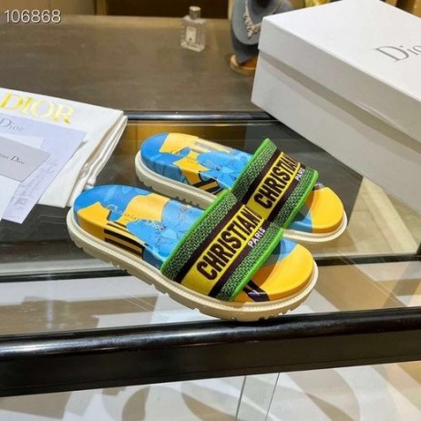 Dior Dway Jardin d'hiver Pamuk İşlemeli Kumaş Mavi Yeşil