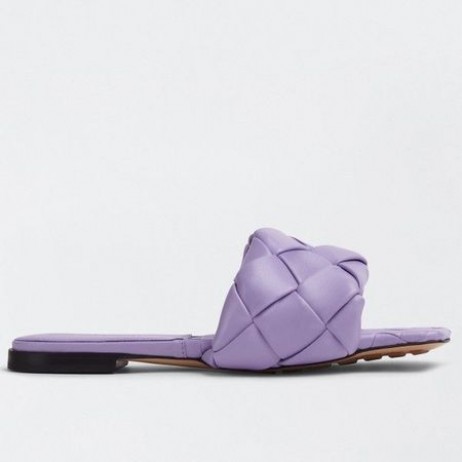 Bottega Veneta Lido Slaytlar Lavanta Intreccio Kuzu Derisi Bottega Veneta Slaytlar