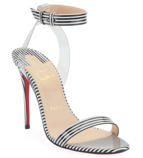 Christian Louboutin Jonatina 100mm Sandalet Çizgili Christian Louboutin Ayakkabı
