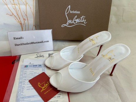Christian Louboutin Bana Dolly 100 Mm Katır Patent Buzağı Bianco Christian Louboutin Ayakkabı