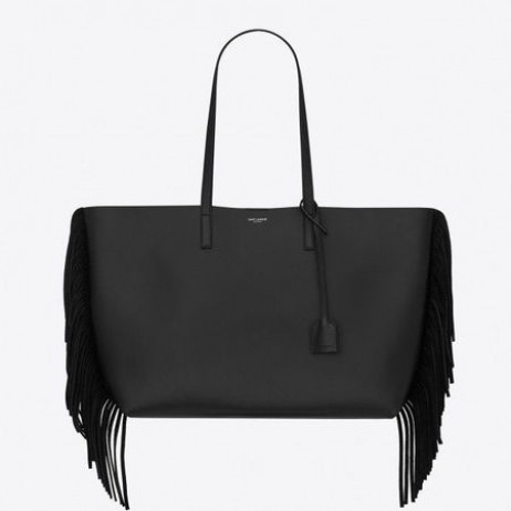 Saint Laurent Siyah Saçaklı Alışveriş Çantası Saint Laurent Çantaları