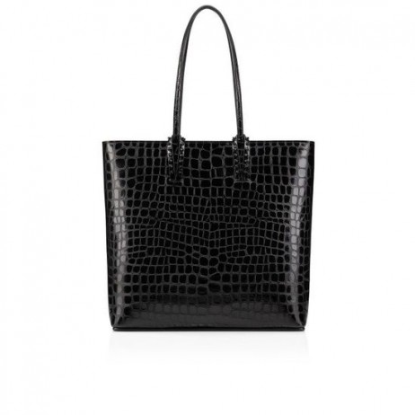 Christian Louboutin Cabata Tote Çanta Timsah Kabartmalı Dana Derisi Siyah
