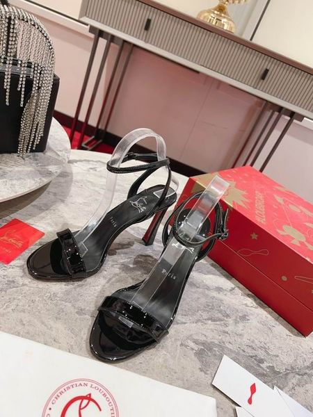 Christian Louboutin Condorapik Kraliçe Sandalet 100mm Rugan Siyah
