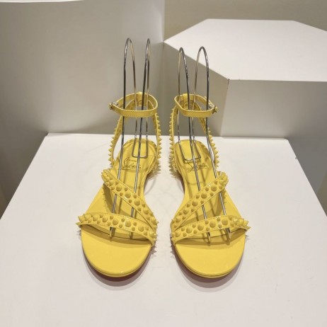 Christian Louboutin Mafaldina Düz Sandalet Rugan Sarı