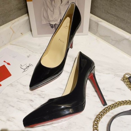 Christian Louboutin Pigalle Plato Pompalar 100mm Rugan Siyah