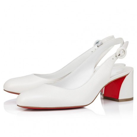 Christian Louboutin Yani Jane Sling 55mm Sling Geri Nappa Deri Bianco Christian Louboutin Ayakkabı Pompaları