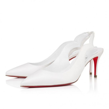 Christian Louboutin Ateşli Piliç Sling 70mm Sling Geri Nappa Deri Bianco Christian Louboutin Ayakkabı Pompaları