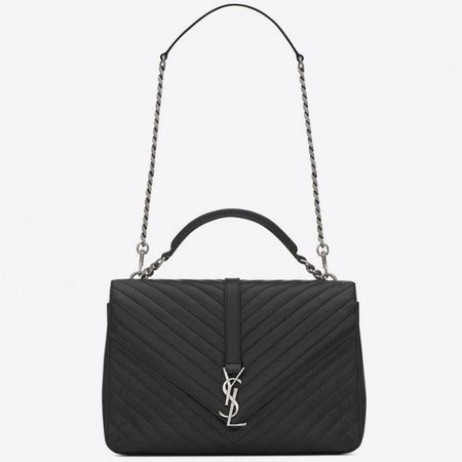 Saint Laurent Büyük Siyah Kolej Omuz Çantası