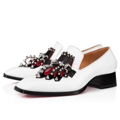 Christian Louboutin Mokasen Chinchin Salıncak Bianco / siyah Buzağı