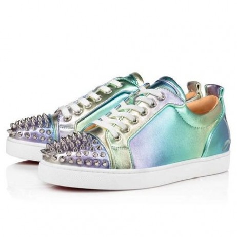 Christian Louboutin Düşük Üst Eğlence Louis Junior Sivri Orlato Çok / gümüş Nappa Spor Ayakkabı