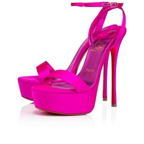 Christian Louboutin Platformlar Kraliçe Alta 150 mm Çobanpüskülü Pembe / lin Çobanpüskülü Pembe Saten