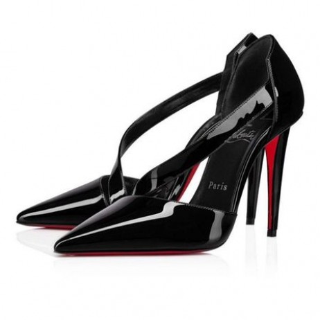 Christian Louboutin Pompaları Astrid Patenti 100mm Siyah / lin Siyah Patent