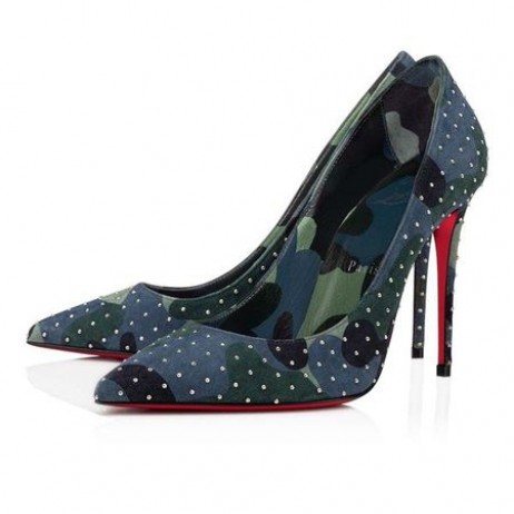 Christian Louboutin Pompaları Kate Plume 100 mm Multi / sv / lin Multi Siyah Süet Dana Derisi