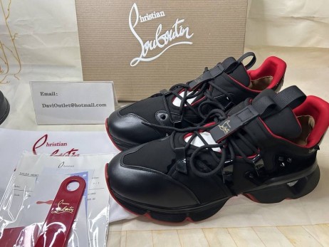 Christian Louboutin Kırmızı Runner Siyah Buzağı Sneaker