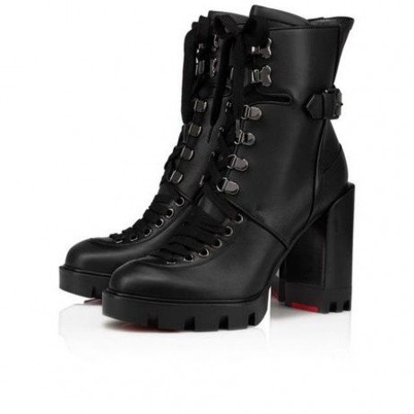 Christian Louboutin Spikita Ganimet Macademia 100 mm Siyah / siyah Lucido Buzağı