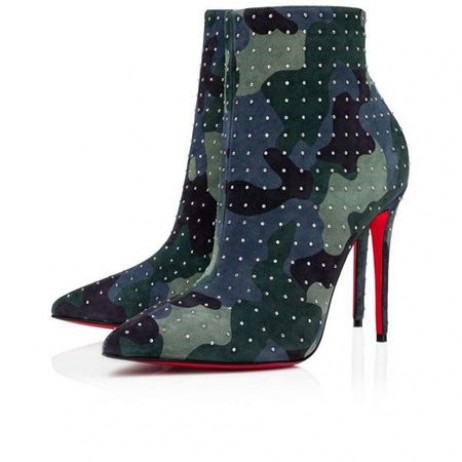 Christian Louboutin Spikita Ganimet Yani Kate 100 mm Çok / gümüş Süet Dana Derisi