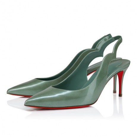 Christian Louboutin Hot Chick Sling 70 Mm Slingback Pumps Pearlescent Patent Calf Leather Manuka