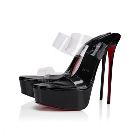 Christian Louboutin Just Nothing Alta 150 Mm Mules Tpu And Patent Calf Leather Black
