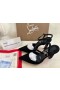 Christian Louboutin Condora Riviera 100 mm Pompalar Siyah Veau Kadife