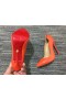 Christian Louboutin Ateşli Piliç Pompaları 100 mm Rugan Turuncu
