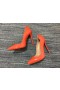 Christian Louboutin Ateşli Piliç Pompaları 100 mm Rugan Turuncu