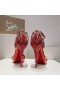 Christian Louboutin Loubi Vega Sandalet 120mm Kristaller Rugan Kırmızı