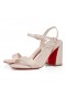 Christian Louboutin Bayan Jane Sandalet 85 Mm Sandalet Nappa Deri Leche CL Ayakkabı