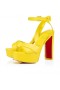 Christian Louboutin Supramariza 130 Mm Askılı Sandalet Nappa Deri Sarı Kraliçe