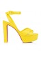 Christian Louboutin Supramariza 130 Mm Askılı Sandalet Nappa Deri Sarı Kraliçe
