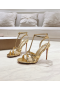 Christian Louboutin Tangeuva Sandalet 100mm Kabartmalı Deri Altın