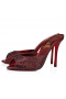Christian Louboutin Me Dolly Strass Katır 100 mm Süet Strass Süsleme Kırmızı